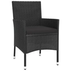 VIDAXL Ensemble De Salle à Manger De Jardin Avec Coussins 3 Pcs Noir -Le Coin Detente Boutique 648c91b8235f58.20541707