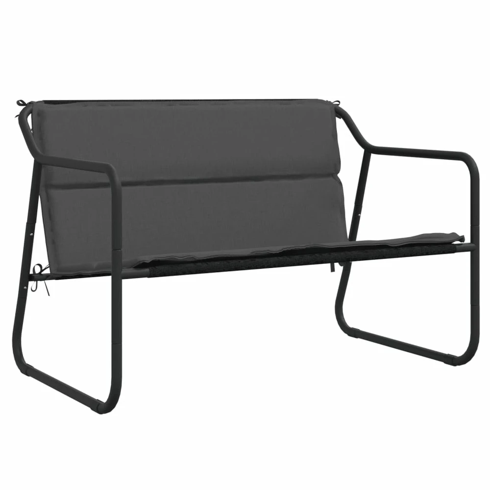VIDAXL Banc De Jardin à 2 Places Avec Coussin Anthracite Acier 4 VIDAXL Banc De Jardin à 2 Places Avec Coussin Anthracite Acier – Image 2
