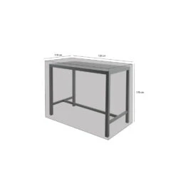 Housse De Protection Table De Bar Haute Imperméable Et Résistante Aux UV En Polyester Bleu Marine - 165x110x120cm