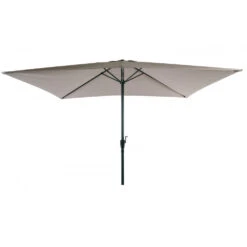 Parasol Rectangulaire Beige 2x3m Aluminium Et Polyester Avec Manivelle - Parasol Droit - Mobilier De Jardin