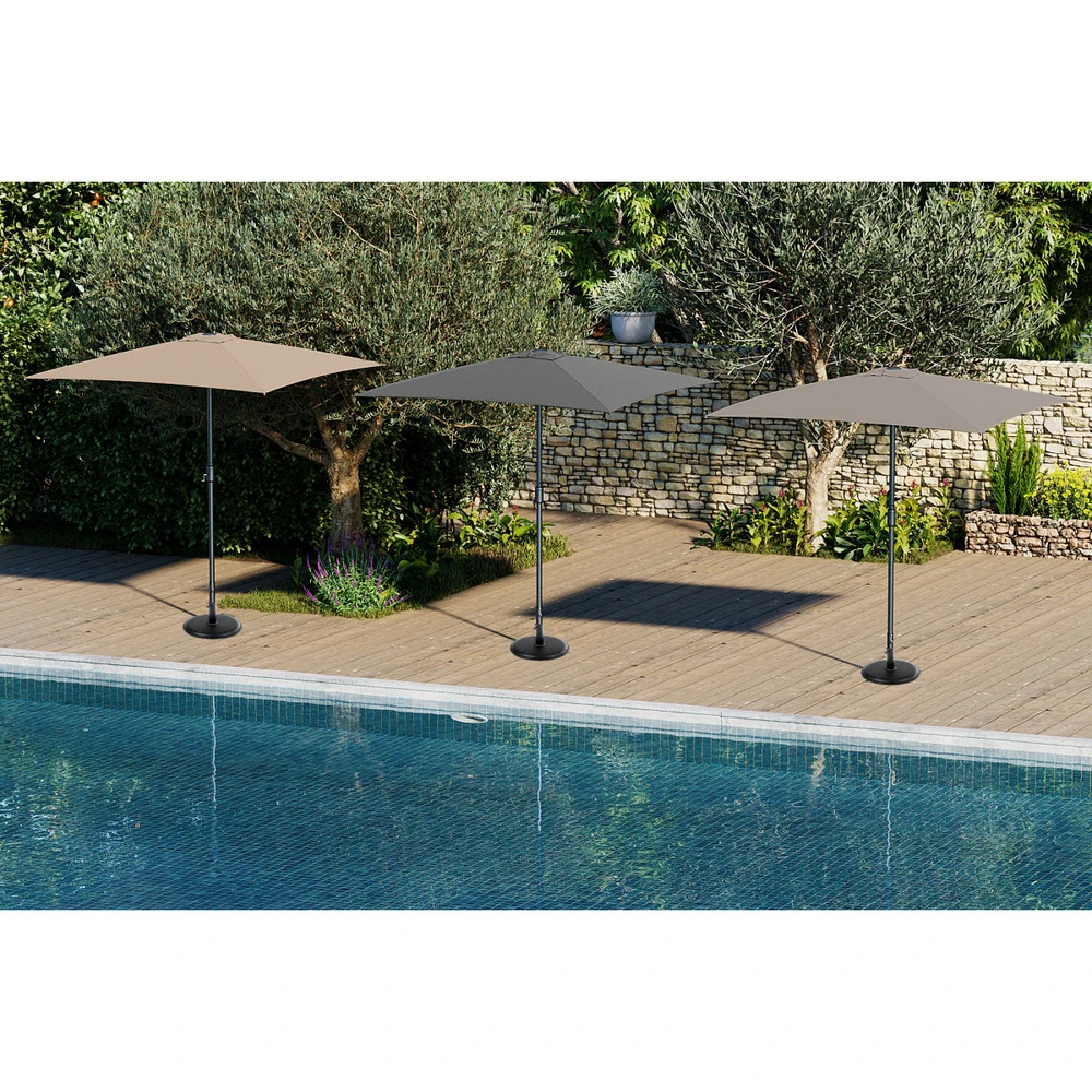 Parasol Rectangulaire Beige 2x3m Aluminium Et Polyester Avec Manivelle - Parasol Droit - Mobilier De Jardin 7 Parasol Rectangulaire Beige 2x3m Aluminium Et Polyester Avec Manivelle - Parasol Droit - Mobilier De Jardin – Image 5