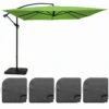 Parasol Déporté 3x3m Et 4 Dalles à Remplir Aluminium Vert -Le Coin Detente Boutique 64912b6ed7c899.24726137
