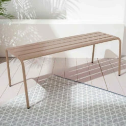 Banc De Jardin En Acier Taupe -Le Coin Detente Boutique 6494abcf126be3.70048365