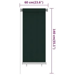 VIDAXL Store Roulant D'extérieur 60x140 Cm Vert Foncé Pehd -Le Coin Detente Boutique 6494b66cbb99a3.15466887
