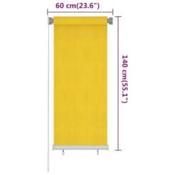 VIDAXL Store Roulant D'extérieur 60x140 Cm Jaune Pehd -Le Coin Detente Boutique 6494b66e78b290.93440154