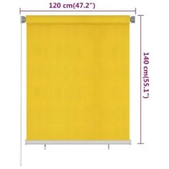 VIDAXL Store Roulant D'extérieur 120x140 Cm Jaune Pehd -Le Coin Detente Boutique 6494b675c3ea30.40070575