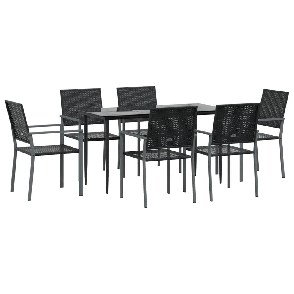 VIDAXL Ensemble à Manger De Jardin 7 Pcs Résine Tressée Acier 5 VIDAXL Ensemble à Manger De Jardin 7 Pcs Résine Tressée Acier – Image 3