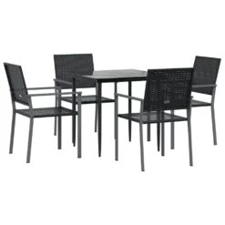 VIDAXL Ensemble à Manger De Jardin 5 Pcs Résine Tressée Acier -Le Coin Detente Boutique 6499a0f40a3de0.30937427