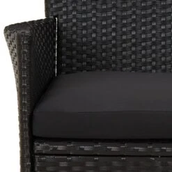 VIDAXL Ensemble De Bistro De Jardin 3 Pcs Coussins Noir Poly Rotin -Le Coin Detente Boutique 6499a0f8aa4ac3.89774424