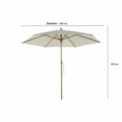 Parasol Droit Poema En Bambou Contreplaqué Et Tissu Beige Clair -Le Coin Detente Boutique 79739150588f86fc