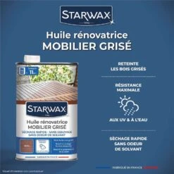 Huile Rénovatrice Teinte Teck Pour Mobilier En Bois Grisé 750 Ml 9 Huile Rénovatrice Teinte Teck Pour Mobilier En Bois Grisé 750 Ml -Le Coin Detente Boutique 809244 005