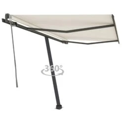 VIDAXL Auvent Automatique Sur Pied 350x250 Cm Crème