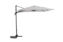 Parasol Samos En Toile Grise Avec Mât Inclinable - 250x250 Cm