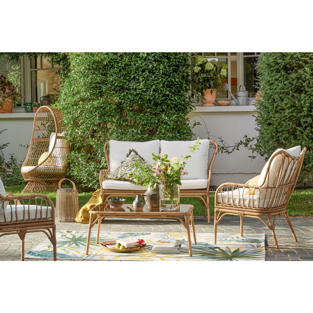 Salon De Jardin Bas Ligne AGAPE 4 Pièces En Résine Imitation Bambou 4 Salon De Jardin Bas Ligne AGAPE 4 Pièces En Résine Imitation Bambou – Image 2