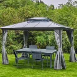 Tonnelle De Jardin ATLAS En Aluminium Et Toile Gris - 300x360x258 Cm 7 Tonnelle De Jardin ATLAS En Aluminium Et Toile Gris - 300x360x258 Cm -Le Coin Detente Boutique 954153 1711834