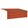 VIDAXL Auvent Manuel Rétractable Avec Store 4x3 M Orange Et Marron -Le Coin Detente Boutique 95e8cc6a219ce630