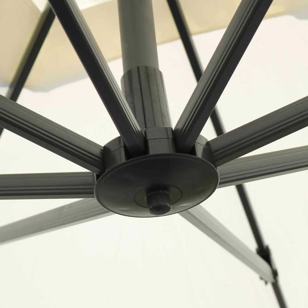 Parasol Déporté 3x3m Et 4 Dalles à Remplir Aluminium Blanc 7 Parasol Déporté 3x3m Et 4 Dalles à Remplir Aluminium Blanc – Image 5