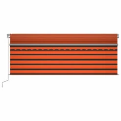 VIDAXL Auvent Manuel Rétractable Avec Store 4x3 M Orange Et Marron -Le Coin Detente Boutique a94aff6a2c13dcf9