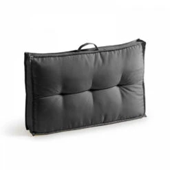 Coussin Palette Dossier Polyester Anthracite 60 X 40 X 12 Cm