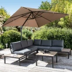 Parasol Déporté Carré 3 X 3m En Aluminium Taupe -Le Coin Detente Boutique afbb2da2978b04e5