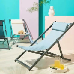 Lot De 2 Transats En Aluminium Bleu -Le Coin Detente Boutique b5cf5b234294a8be