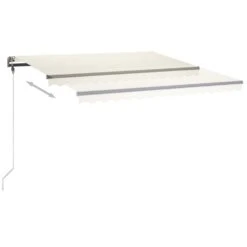 VIDAXL Auvent Manuel Rétractable Avec Led 400x350 Cm Crème -Le Coin Detente Boutique b993c2559ea37d40