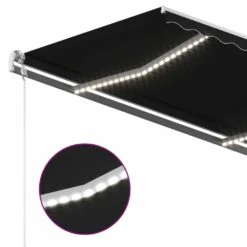 VIDAXL Auvent Manuel Rétractable Avec Led 4x3 M Anthracite -Le Coin Detente Boutique ca99ddec22e38efc