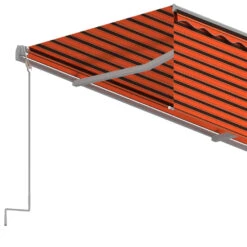 VIDAXL Auvent Manuel Rétractable Avec Store 4x3 M Orange Et Marron -Le Coin Detente Boutique d298702dda5531e4