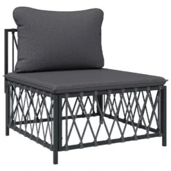 VIDAXL Canapé Central De Jardin Avec Coussins Anthracite Tissu Tissé -Le Coin Detente Boutique da725d3ccbc96cbe