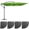 Parasol Déporté 3x3m Et 4 Dalles à Lestées Aluminium Vert -Le Coin Detente Boutique e791748430a47800