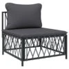 VIDAXL Canapé Central De Jardin Avec Coussins Anthracite Tissu Tissé 2 VIDAXL Canapé Central De Jardin Avec Coussins Anthracite Tissu Tissé -Le Coin Detente Boutique fb7cb7eac1522086